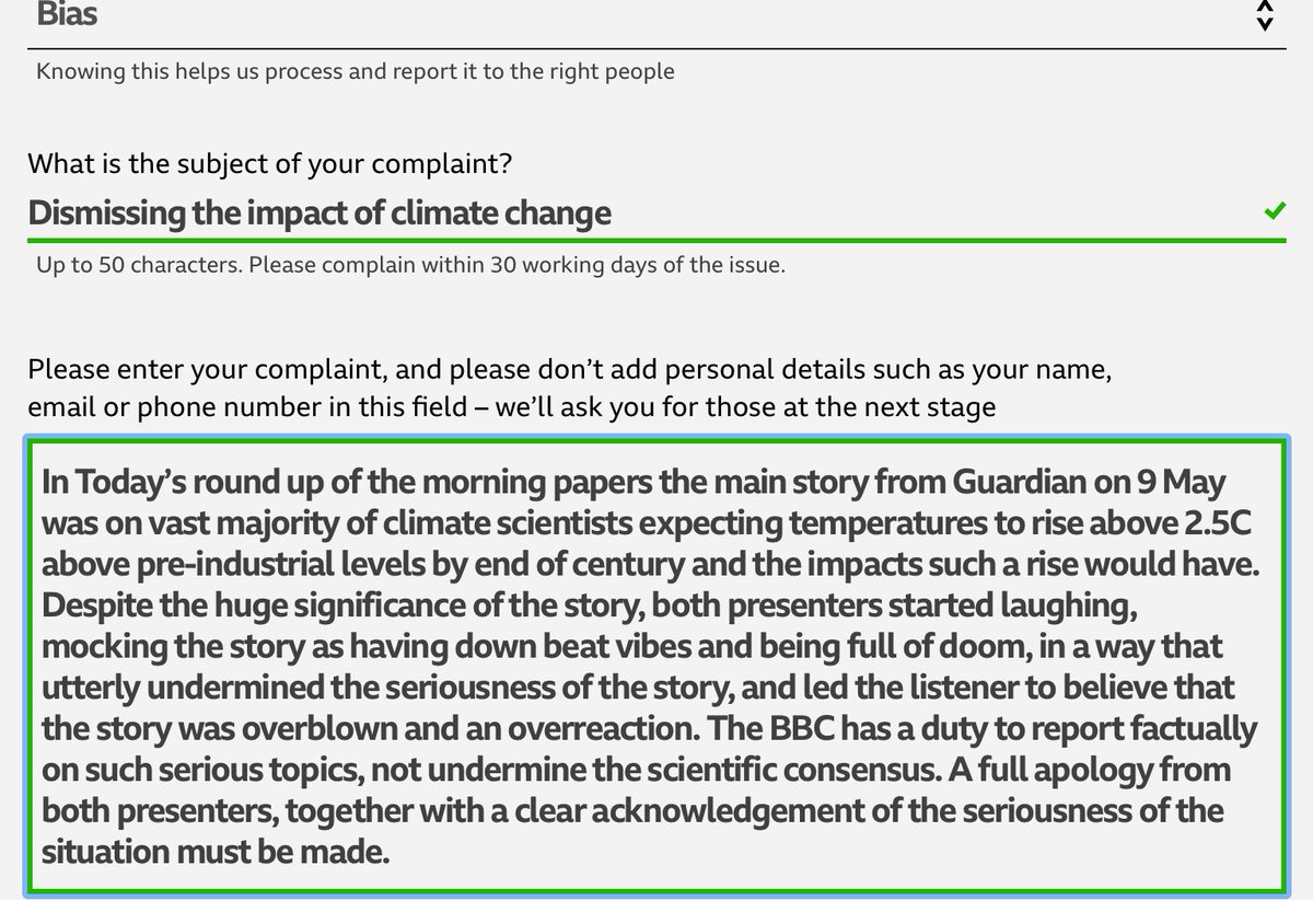 Disgusted by the response of presenters on @BBCr4today concerning main story in @guardian

Almost all climate scientists expect temperatures to rise more than 2.5C with devastating consequences.

Presenters immediately laughed and mocked the story as being doom laden.

#r4today