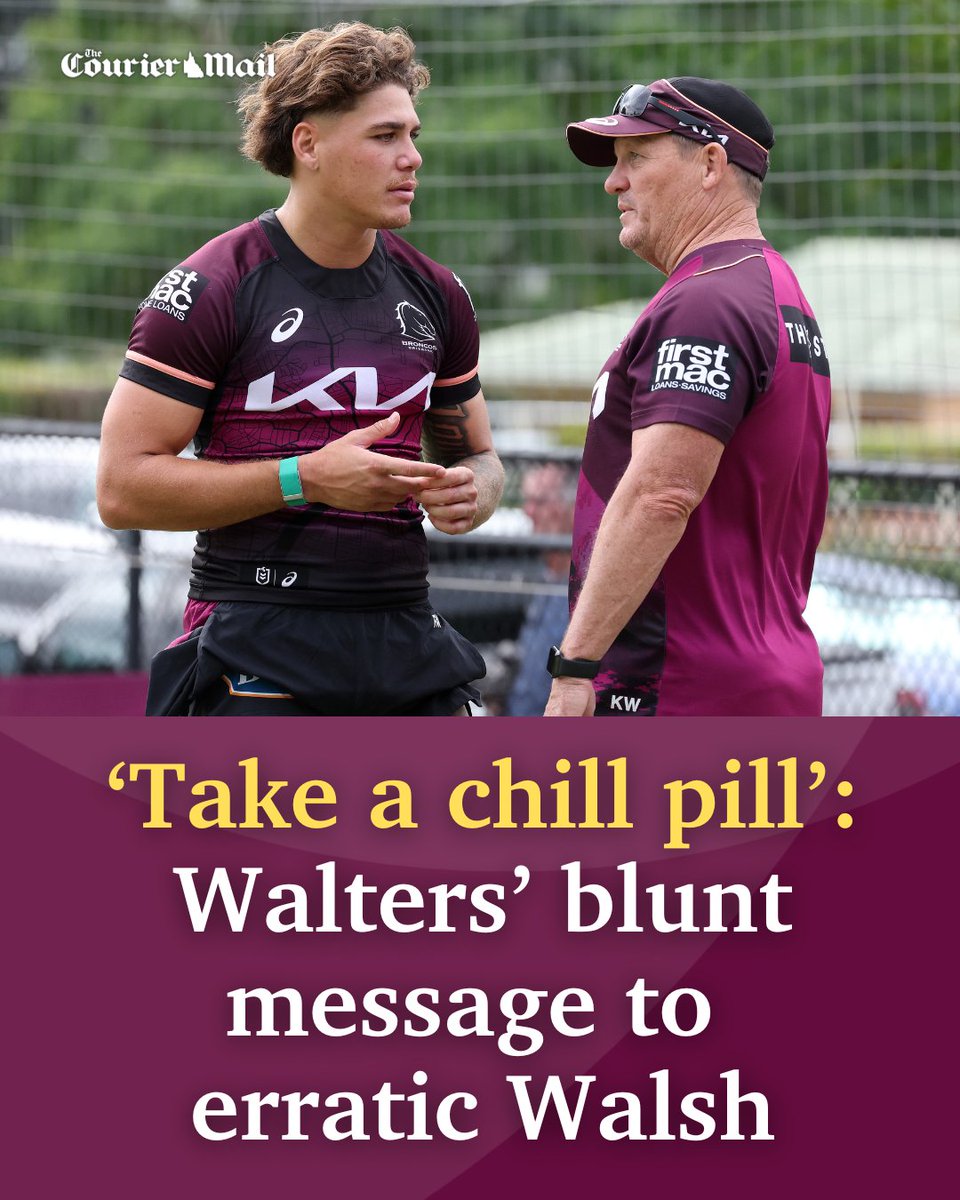 Broncos coach Kevin Walters has issued a blunt edict to superstar fullback Reece Walsh as Brisbane embarks on a season-defining three months without captain Adam Reynolds. Full story: bit.ly/3QBnJqq #nrl #brisbanebroncos #broncos
