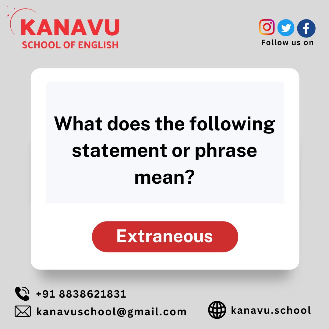 Comment first if you are familiar this word🤔

#thekanavuschoolofenglish #english #tamil #learningenglishonlineteaching #translationservices24 #funlearning #spokenenglishcourseonline #Sivagiri #schoolatsivagiri #talkingenglishbooks #positivevibesonly✨ #languagelearningtips