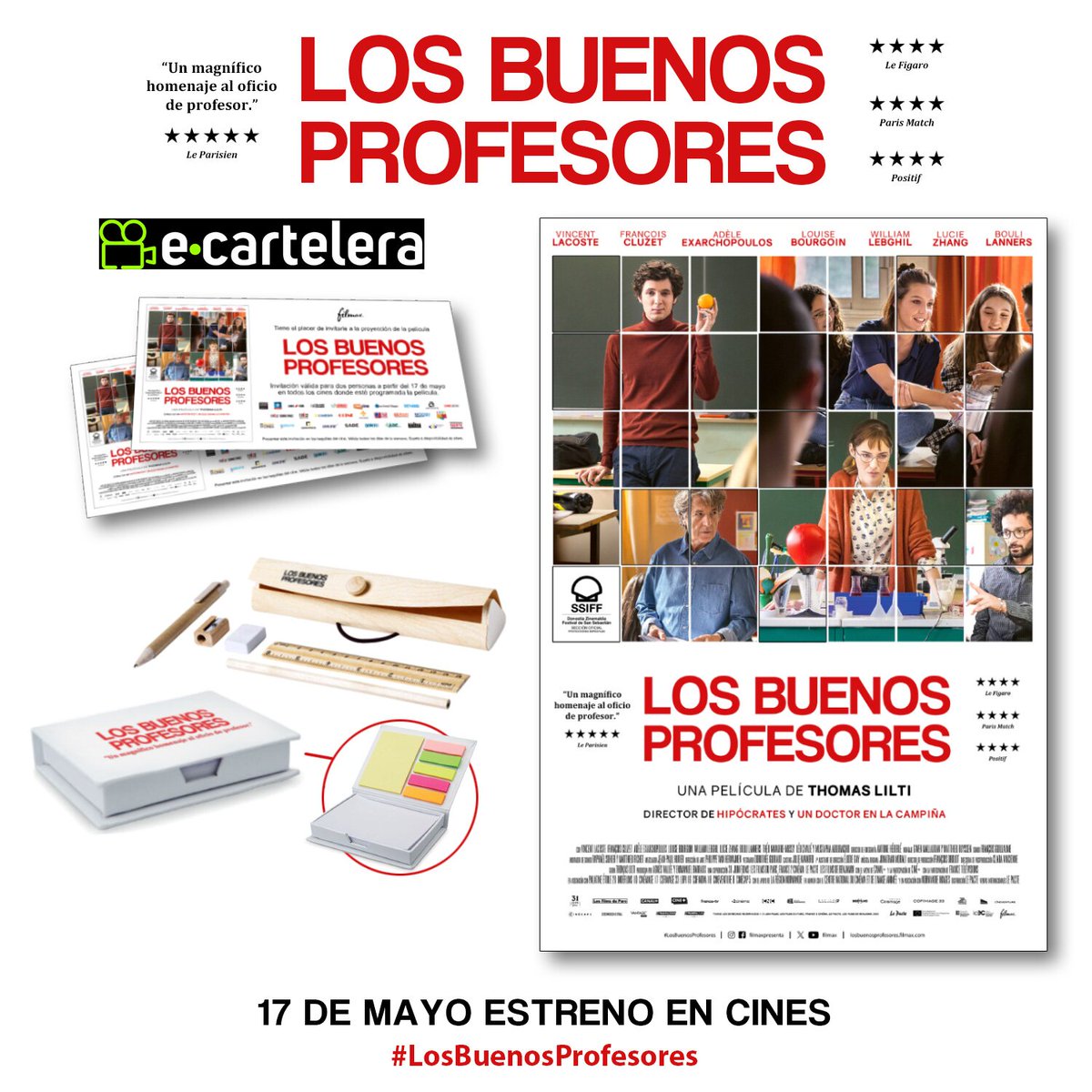 SORTEAMOS 3 packs de merchandising y 3 entradas dobles de #LosBuenosProfesores, el 17 de mayo en cines 🧑‍🏫

Participa 👉 ver.ec/b467