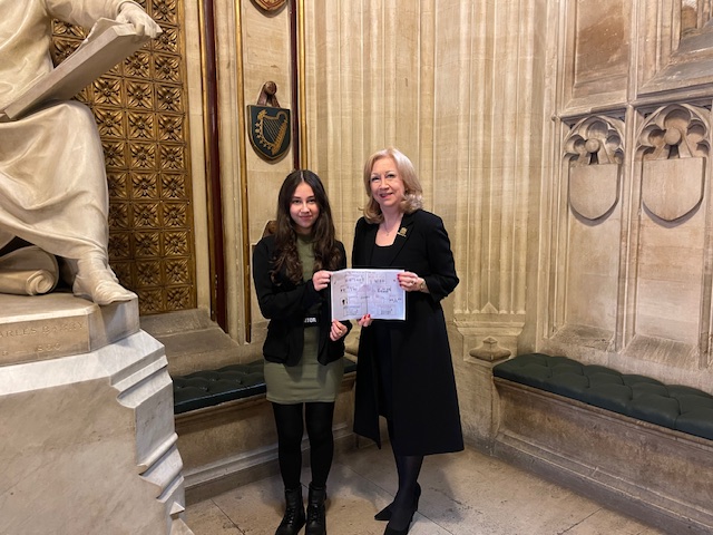 'I'm Dilly, Last year I won the National Autistic Society’s Autism Friendly Schools art competition. In January this year, my artwork was displayed in Parliament at the #LetEveryAutisticChildLearn event' (1/3)