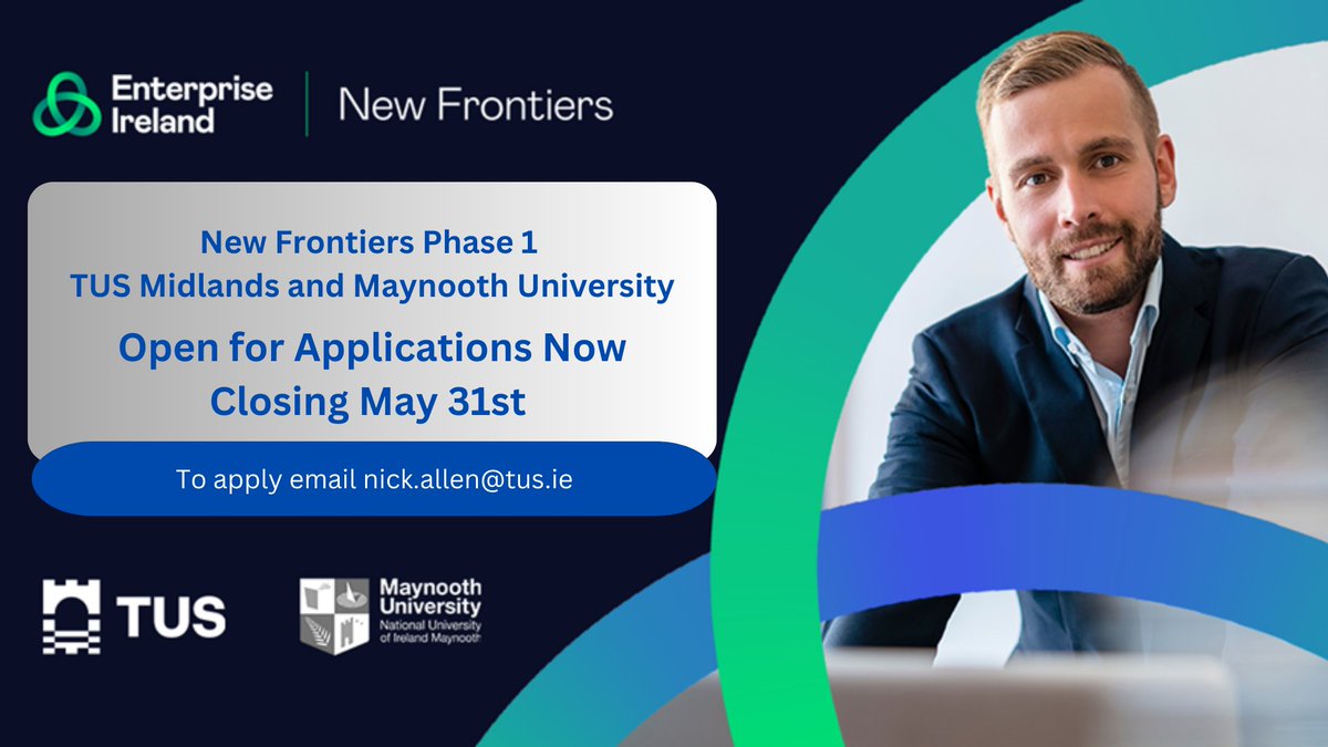 The New Frontiers Phase 1 2024 application for TUS Midlands and Maynooth University is now open until 31st May. For programmes start times and to apply please email: Nick.Allen@tus.ie #leolongford #longfordcountycouncil