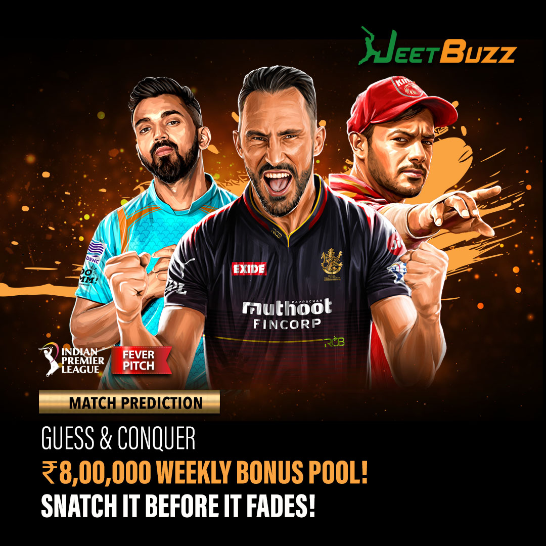 Can you hear the clock ticking? Don't let huge prizes slip away!

A bountiful ₹8,00,000 weekly bonus pool in our 'IPL Fever Pitch' - Match Prediction contest awaits! Just predict the match winners correctly and you're in—start guessing now!

#JeetBuzz #JB #Sports #Slots…