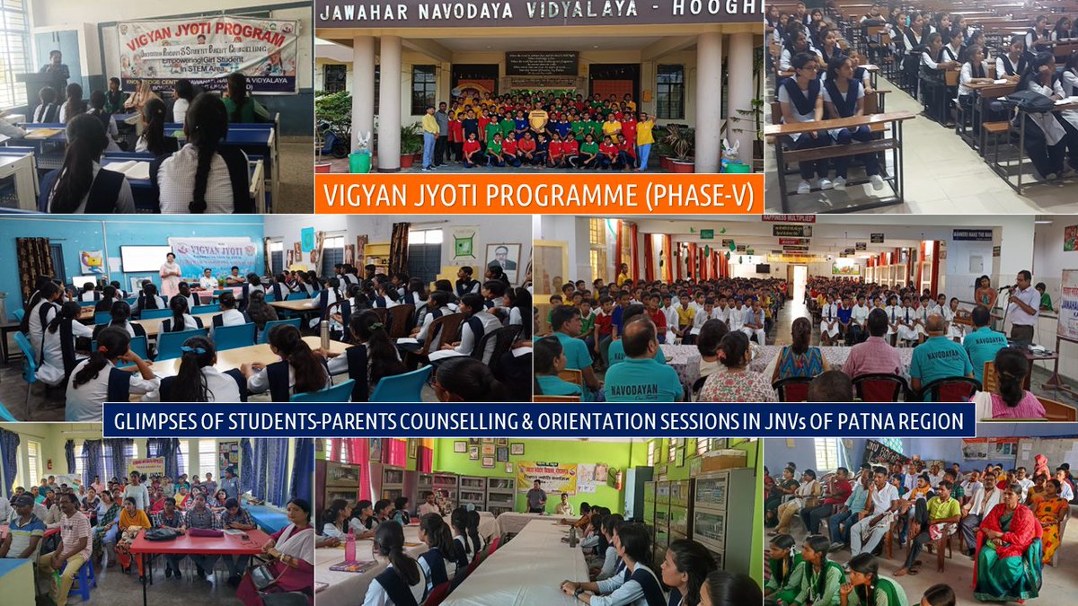 A few glimpses of the enlightening Orientation Session and Students-Parents Counselling held at the JNVs of Patna Region for #VJ scholars of Phase-V under the #VigyanJyoti Programme. #EmpoweringGirlsInSTEM #GirlsInScience #WomeninSTEM