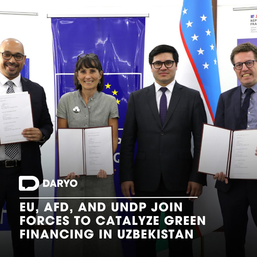 #EU, @AFD_en, and @UNDP_Uzbekistan join forces to catalyze green financing in #Uzbekistan As part of the agreement, the EU has allocated a grant of €600,000, to be implemented by #AFD through technical assistance to the Uzbek government. 👉Details — daryo.uz/en/gUnIQdF4…