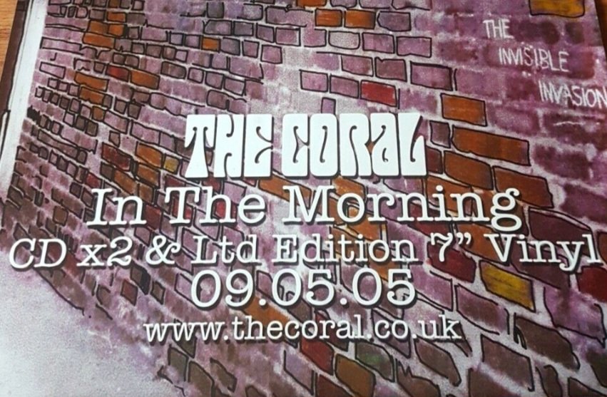 #onthisday in 2005 @thecoralband released their single ● In The Morning She wrote my name on a red telephone box.....