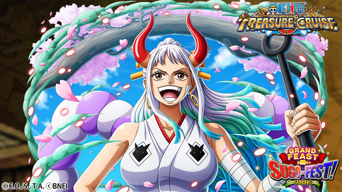 🌸 The Grand Feast Sugo-Fest has started 🌸 Recruit Yamato using the Grand Feast Stones obtained in Co-Op Quests! #ONEPIECE #OPTC
