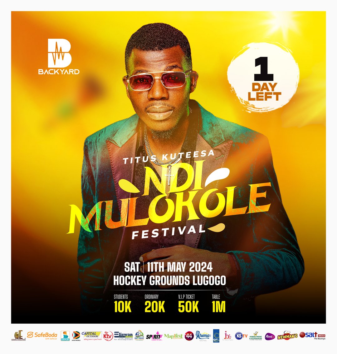 Only ONE DAY like this👆🏽

Checklist for the event:
-A ticket✅
-A fit✅
-Dancing shoes✅
-Lyrics to all his songs✅
-Company✅
How ready are you?

#NdiMulokoleFest24