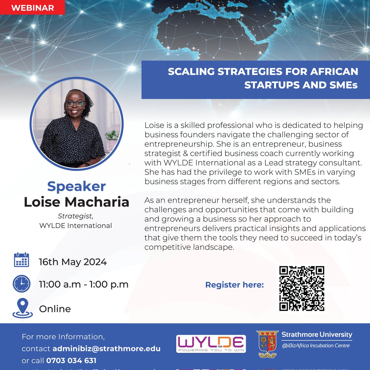 👨‍💼 Meet Our Speaker - Loise Macharia - Business Strategist - WYLDE International 🔊🔊🔊 Loise is a skilled professional who is dedicated to helping business founders navigate the challenging sector of entrepreneurship.🚀💡 🔗Registration Link: bit.ly/ScalingStrateg…
