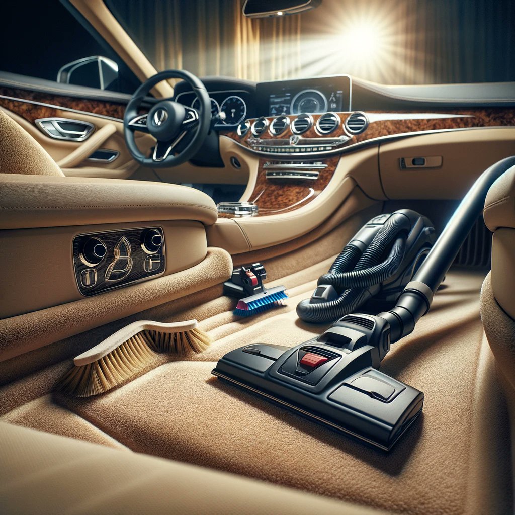 Keeping luxury pristine! 🧼🚗 Meticulous vacuuming of a luxury car's interior for that perfect clean. #CarDetailing #LuxuryCarCare #InteriorCleaning #SpotlessRide