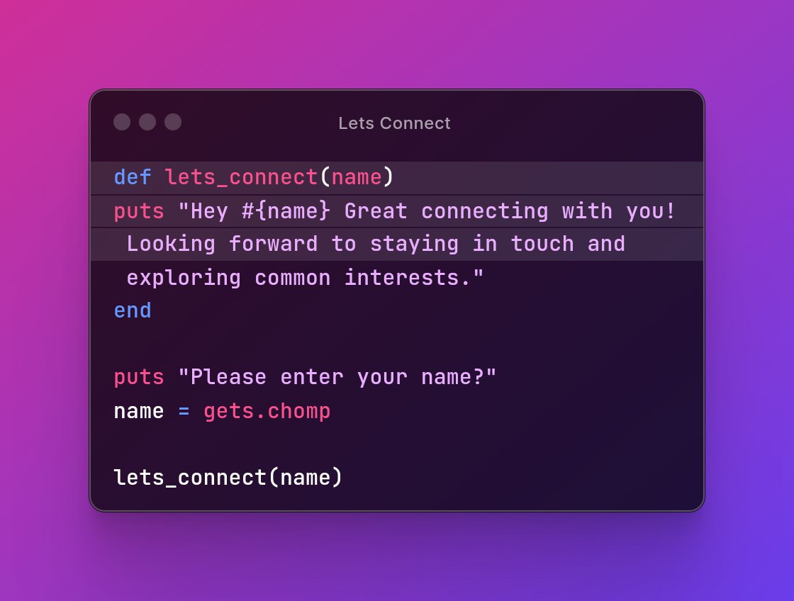 Lets Connect
#letsconnect