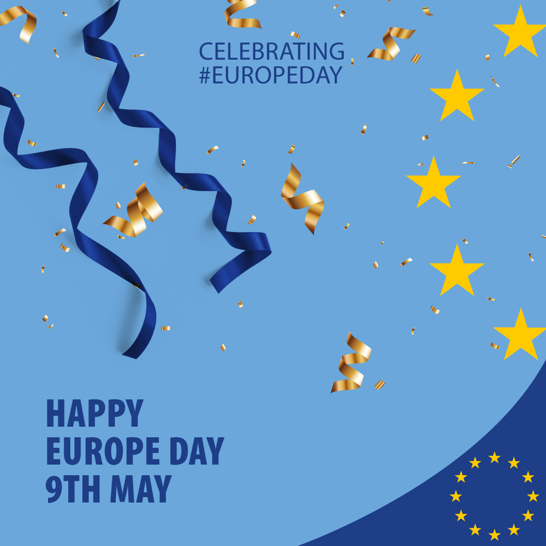 Happy Europe Day! Europe Day May 9th is a day to reflect on the power of unity &amp; cooperation in building a peaceful Europe. #EuropeDay #TeamEurope
