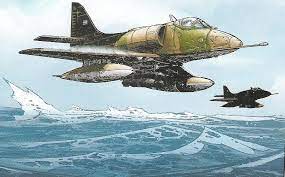 May 9th 1982: #OTD in the #Falklands War, two Argentine A-4C Skyhawks of FAA Grupo 4 are lost in bad weather and crash. One is later found on South Jason Island, the second is never found. Lieutenants Casco and Farias are killed... It is becoming an expensive day for Argentina.