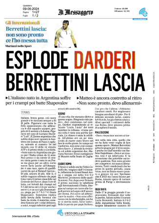 Sul Messaggero, Darderi e Cobolli sì, #Berrettini ancora no