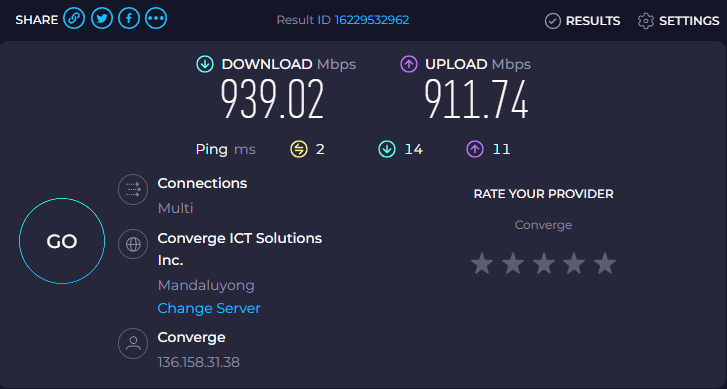 MengMorales's tweet photo. Daily Speedtest for @ExperienceCNVRG's #UnleashTheBoostSpeedTestChallenge #FlexYourSpeed #ConvergeSpeedtestChallenge   

Day 18 https://t.co/RqYx4eBRni