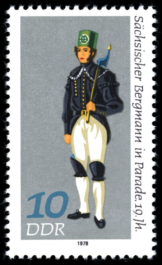 9 May 1978: stamps issued in the GDR depicting miners' parade uniforms