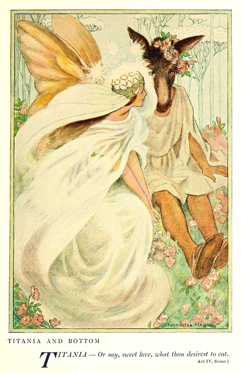 Lucy Fitch Perkins, 'Titania and Bottom', 'A Midsummer-night's Dream, for Young People', 1907