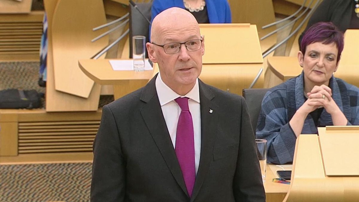 First Minister John Swinney will face questions from party leaders for the first time at Holyrood later. He has named a largely unchanged cabinet - with Kate Forbes becoming his deputy.