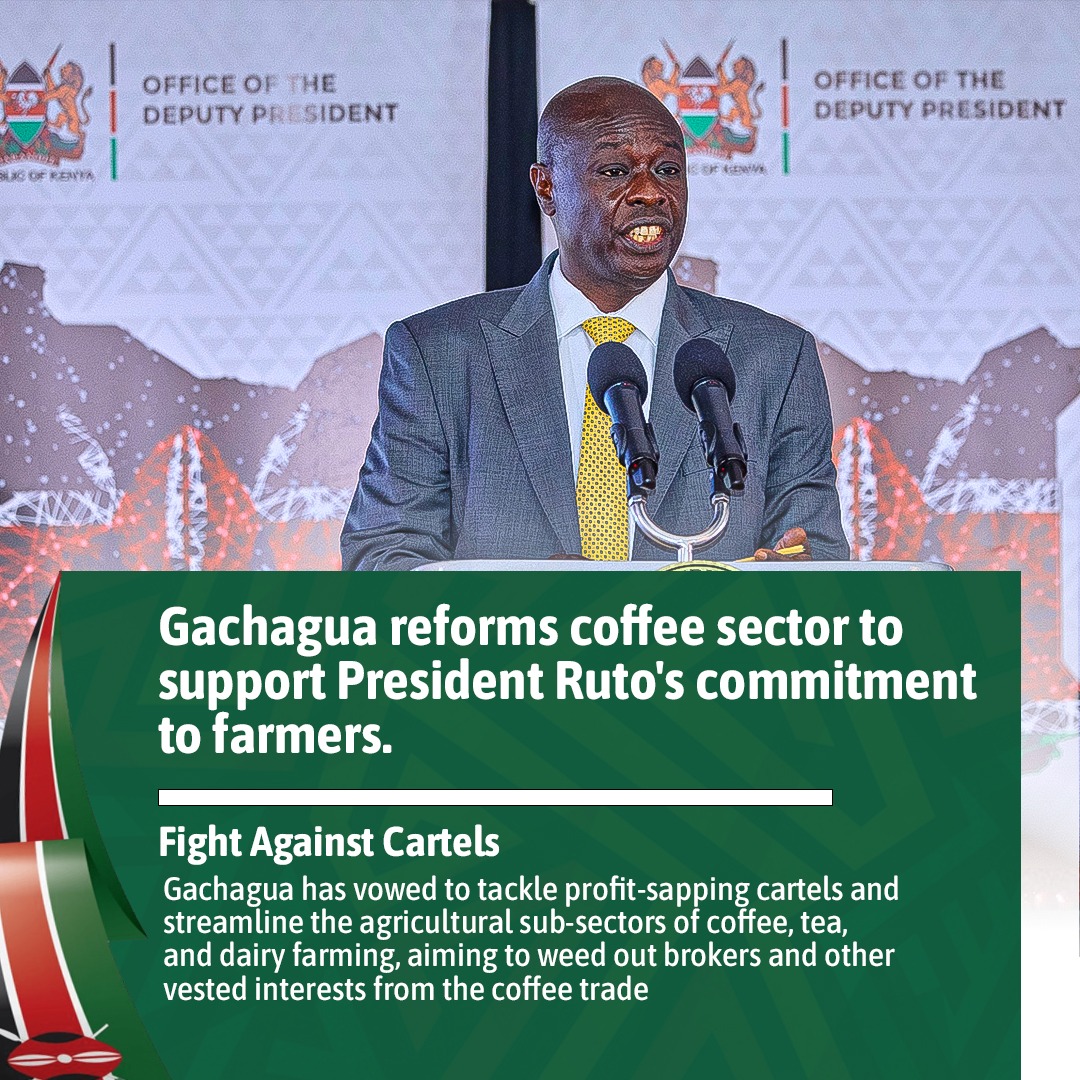The deputy president has vowed to tackle profit sapping cartels and streamline the agricultural sub sectors of coffee
#CoffeeSectorReforms
#RigathiOnAssignment
Empowering farmers