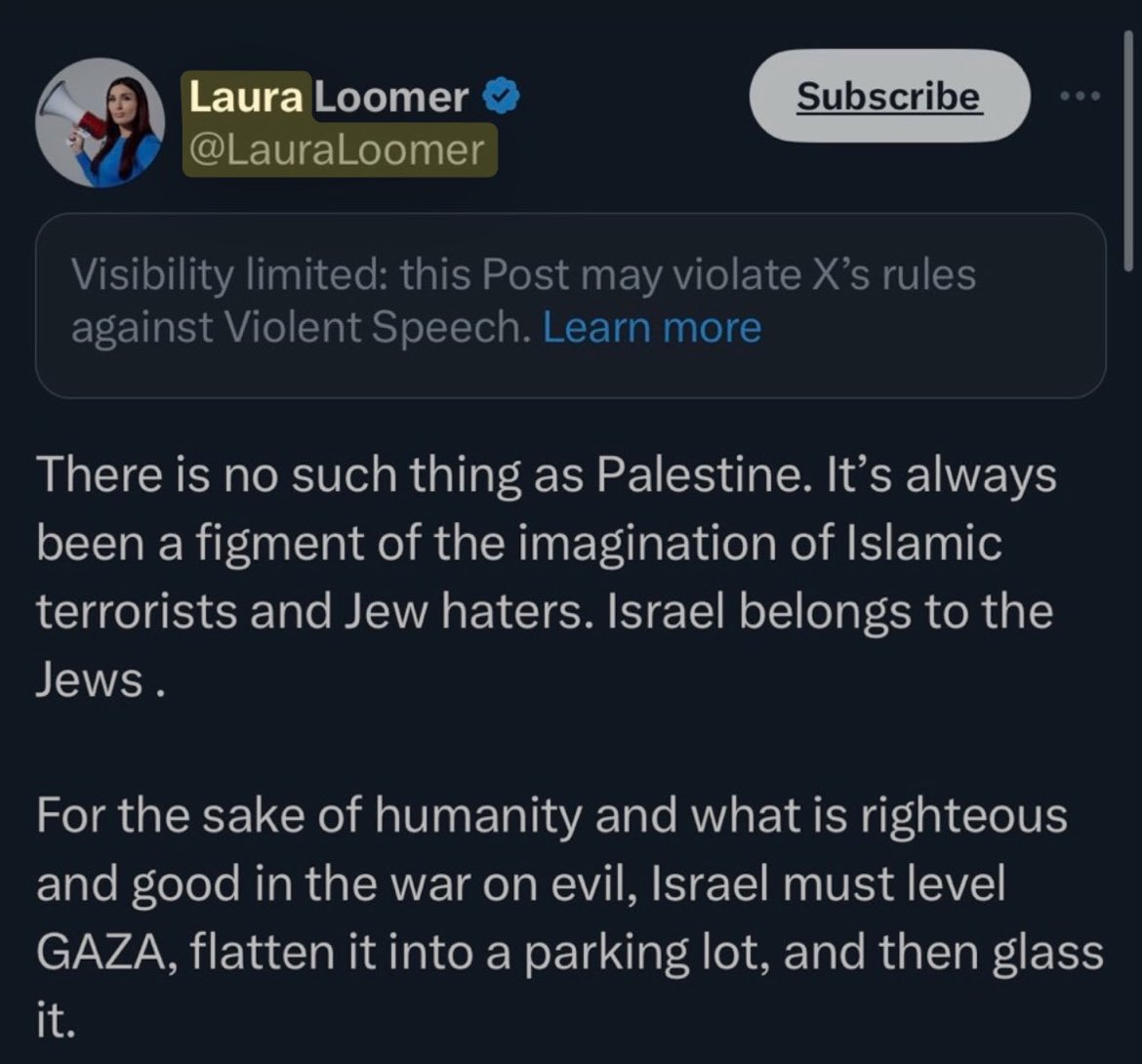 How in gods name does she get away with tweeting out such vitriol?? “Level Gaza and turn it into a parking lot” May I remind everybody that over 500,000 children are in Gaza if not more like seriously wtf???