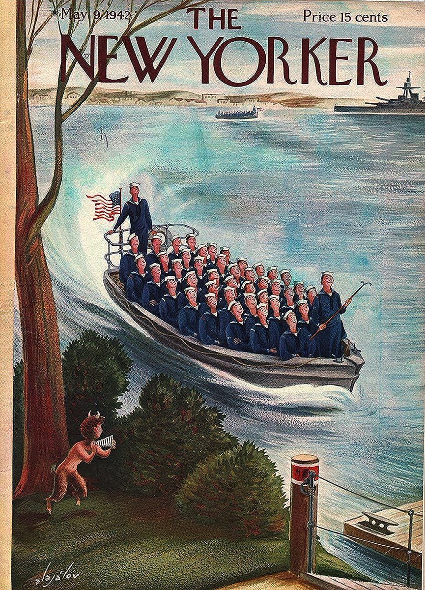 #OTD in 1942
(the fleet’s in)
Cover of The New Yorker, May 9, 1942
Constantin Alajálov
#TheNewYorkerCover #ConstantinAlajálov #USNavy #sailors #Pan