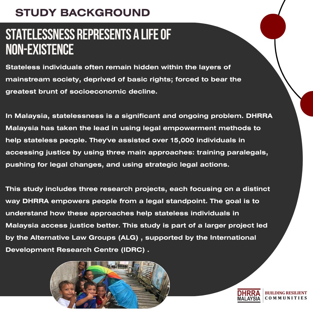 DHRRAMalaysia's tweet photo. Gain valuable insights from three distinct research projects, each shedding light on how DHRRA empowers stateless individuals in Malaysia.
Don't miss out on this opportunity to expand your understanding and make a difference – scan & read the full report today!
#Endstateless https://t.co/10JQzwypZQ