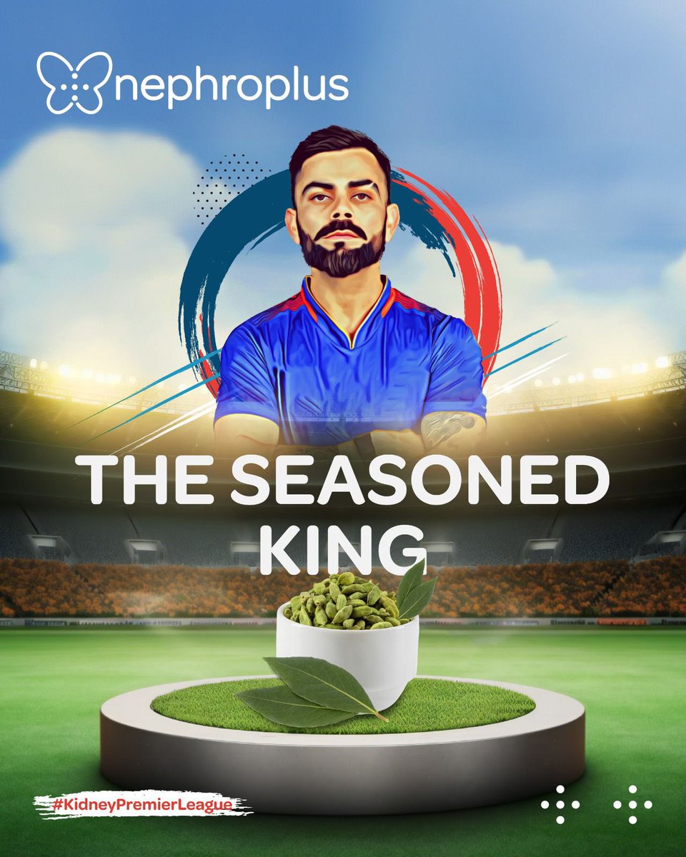 Like King Kohli’s mastery of the field elevates any game for the viewers, the right spices can elevate flavours for dialysis guests. Bay leaf and cardamom add a delicious touch to meals, making every bite a delight while remaining safe for guests #NephroPlus #KidneyPremierLeague