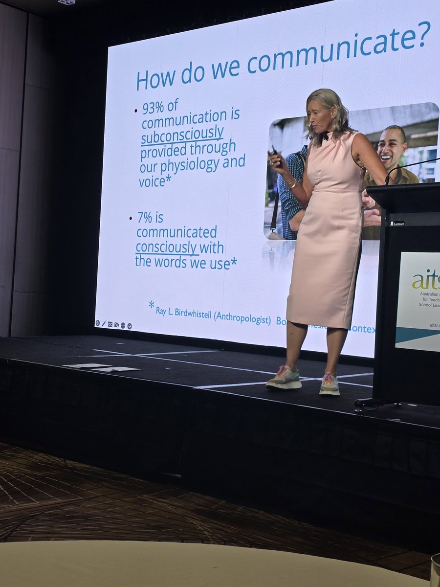 @carolfoxco 'words are important...but what's more important is pur physiology and voice'...'eneb we have rapport...naturally mirror each other'. So much food for thought at the @aitsl #haltsummit2024