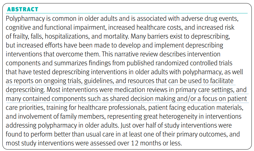 (BMJ) Deprescripción en pac ancianos con polifarmacia bmj.com/content/385/bm… Revisión