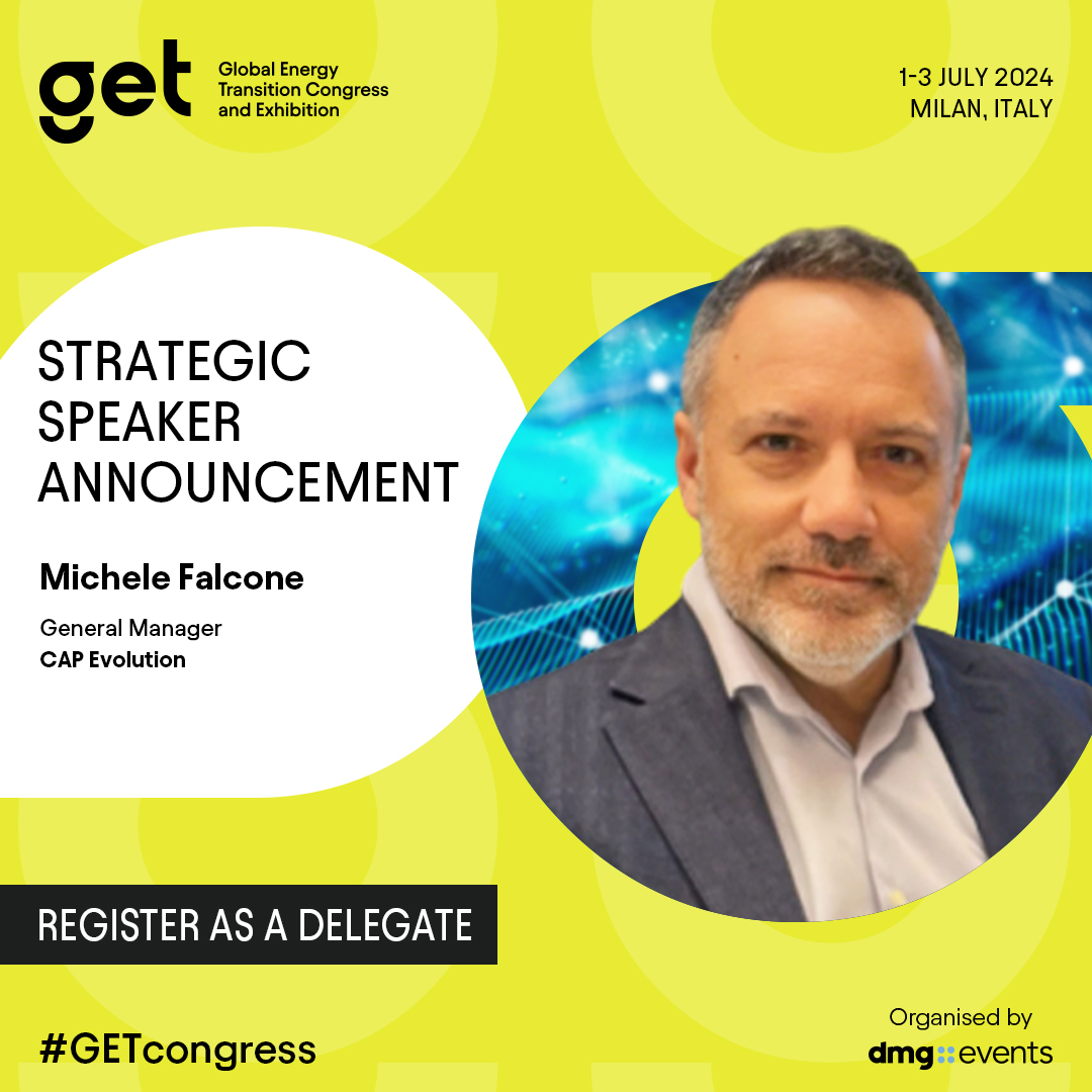 #GETCongress proudly welcomes Michele Falcone, General Manager, @gruppocap Evolution, as a speaker for the Strategic Conference. Register as a delegate today: bit.ly/487yW9l View Strategic Conference Agenda: bit.ly/3U1xj80 #GETCongress #EnergyTransition