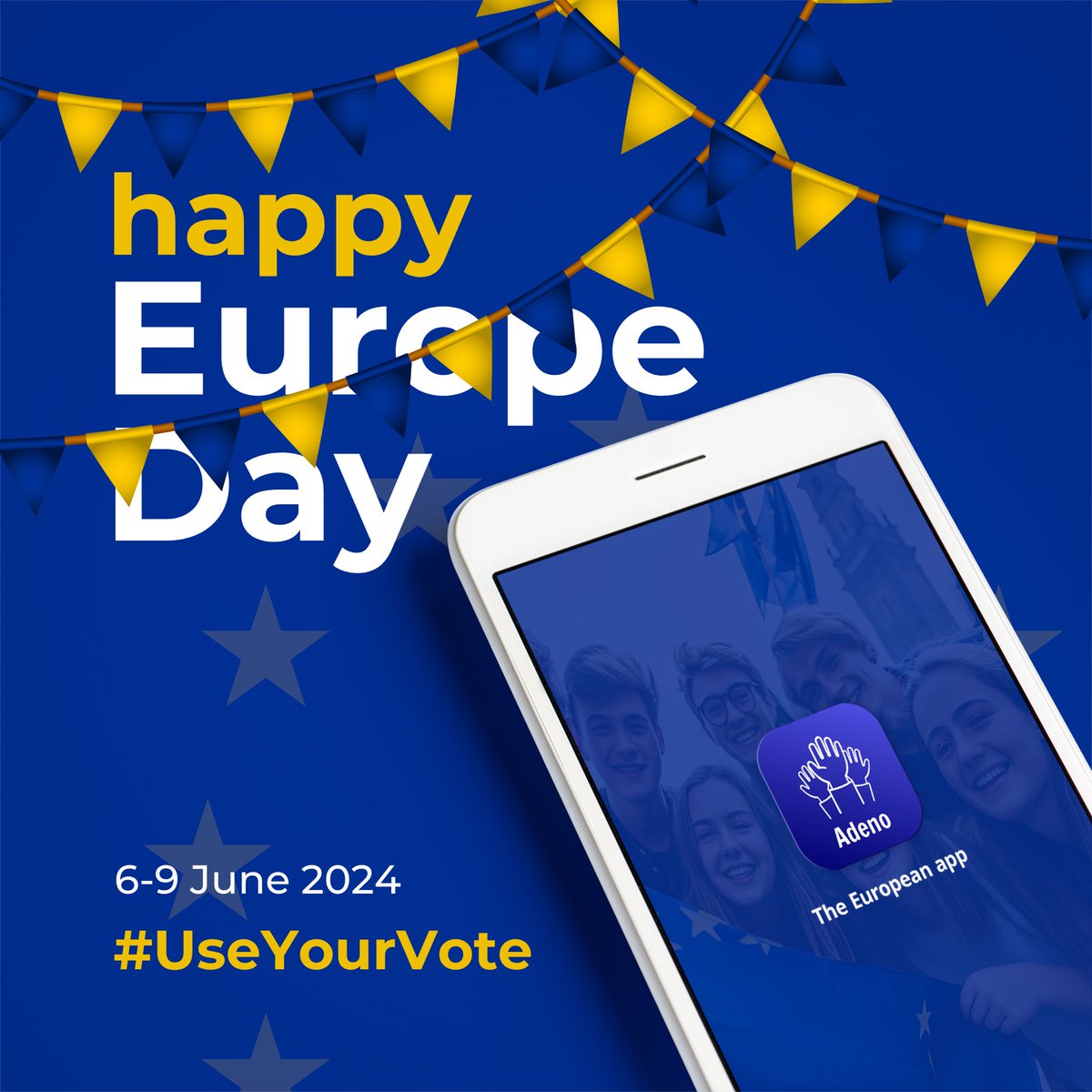 🇪🇺Today is #EuropeDay & a month to go until the European elections! 🗳️We wanted to share Adeno with you: a gamified app to help you better understand the EU elections & encourage you to vote! 🧑‍🎓We're super proud of our students who are part of its development! #UseYourVote