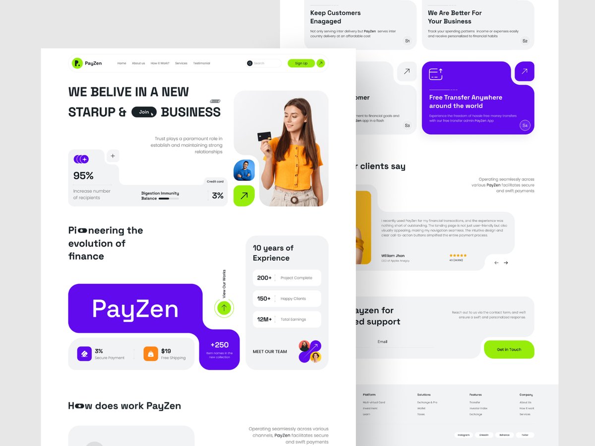 Finance management Landing Page - PayZen

Take a look at their incredible accomplishments at elegen.co

Go to view full-page: behance.net/gallery/196988…

#Finance #management #financelandingpage #fintech #uiux  #saas #financewebsite #fintechmanagement #payzen