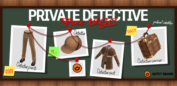 visketblox's tweet photo. [✨New Free UGC - Private Detective✨]

The limited item for 'Private Detective' has been updated 🕵️ 🕵️ 🕵️ 
Anyone who dreamed of Sherlock Holmes won't want to miss this opportunity. 🩷
Follow me ➡️  https://t.co/ZqNP4udccr
#OutfitSquare #FreeUGC https://t.co/SVZ30yyZzL