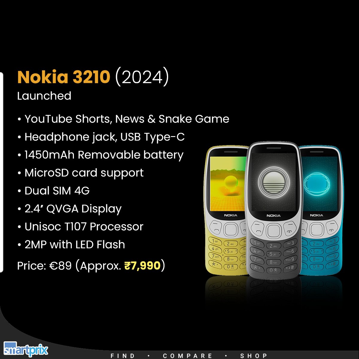 Legendary Nokia 3210 makes comeback after 25 years smpx.to/Hq6grZ #Nokia #Nokia3210 #Comeback