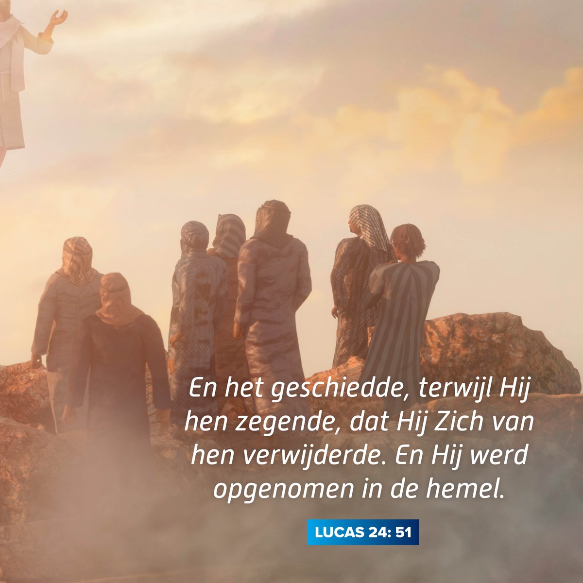 ‘Galileeërs, wat staan jullie naar de hemel te kijken? Jezus, die uit jullie midden in de hemel is opgenomen, zal op dezelfde wijze terugkomen als jullie hem naar de hemel hebben zien gaan’ Handelingen 1 : 11 #Hemelvaartsdag