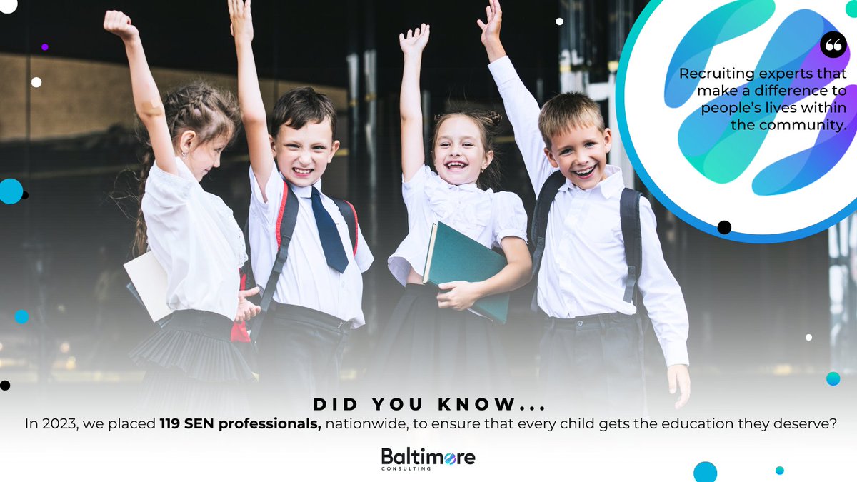 We feel incredibly proud to be able to make a difference and provide children that fall into the most vulnerable categories with access to the education they deserve. bit.ly/4416uo1 We 💙 our clients. #BaltimoreDNA #ClientSatisfaction #SEN #PublicSectorJobs
