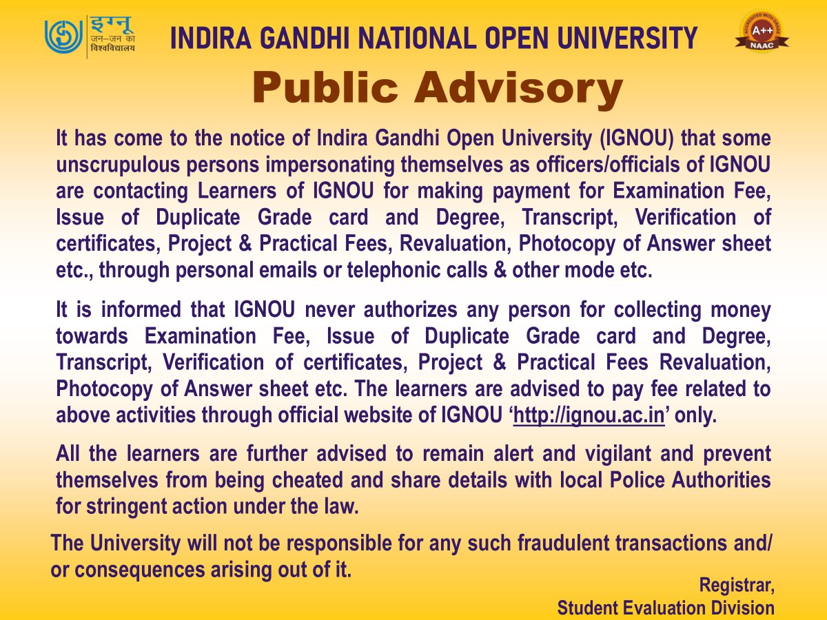 IGNOU (@officialignou) on Twitter photo 