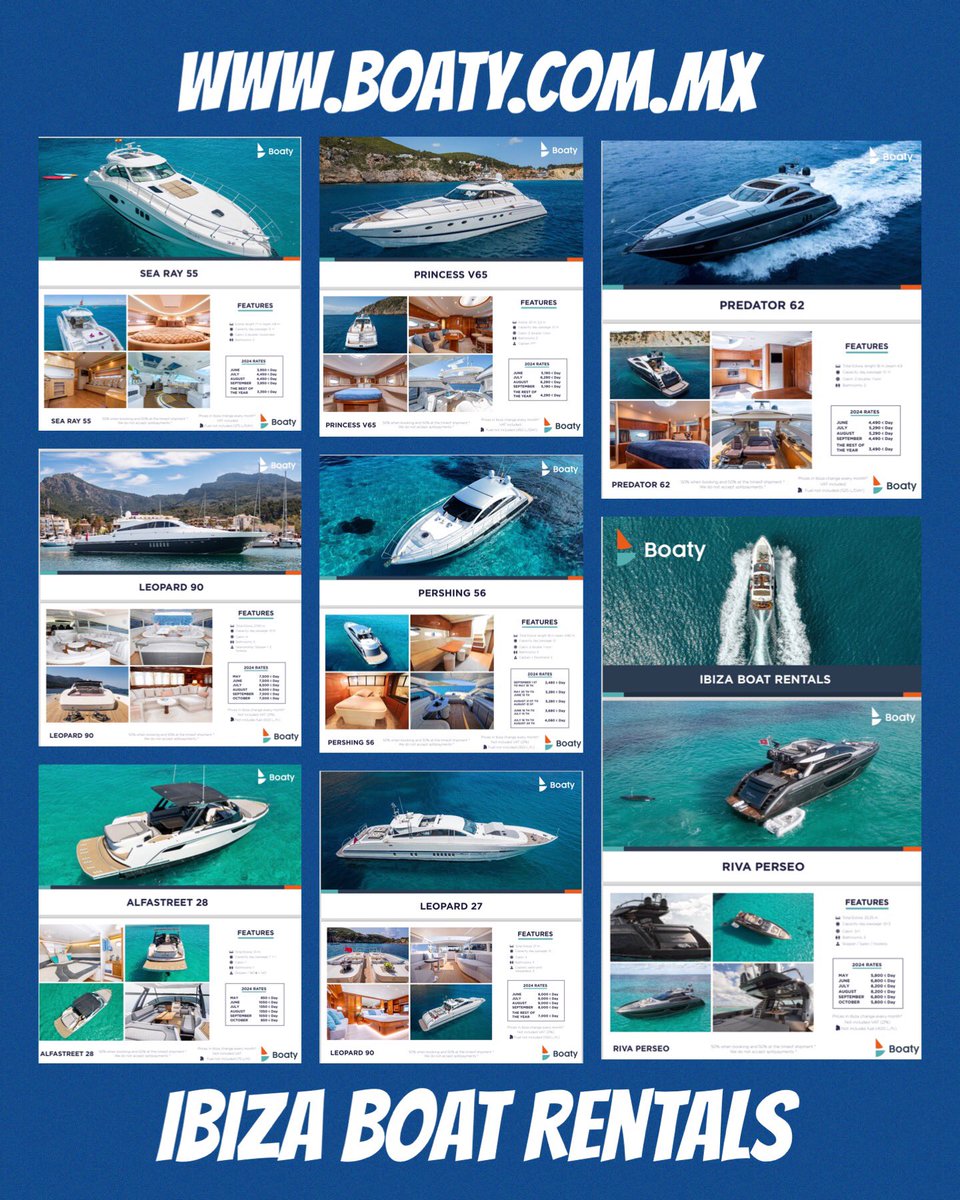 The Party in Ibiza- Spain 🇪🇸 has already started 😎
You want to have your vacation like king 👑 
Here I present to you, the AirBnb of Yachts 🛥️ 

Book with us here boaty.com.mx ✅

#ibiza #boats #luxurylifestyle #LuxuryTravel #party #beachlife #rental #ibiza888