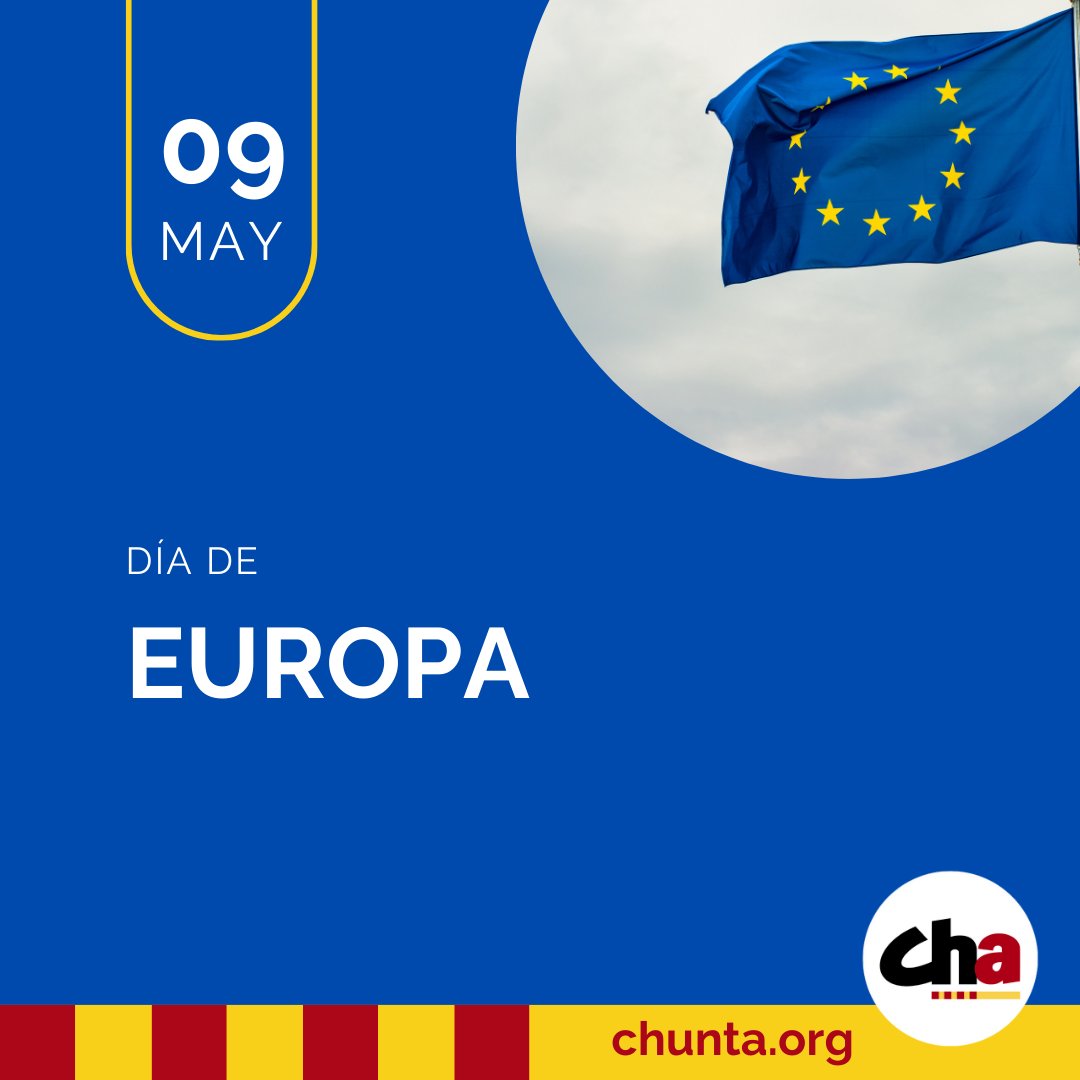 🙋🏻 Buen día, Aragón! 🇪🇺 Hoy, 9 de mayo, es el Día de Europa. Unida en la diversidad es el lema de la Unión Europea. Desde CHA vamos a seguir trabajando para conseguir una Europa más justa y solidaria. 📲 Más información: european-union.europa.eu/principles-cou…