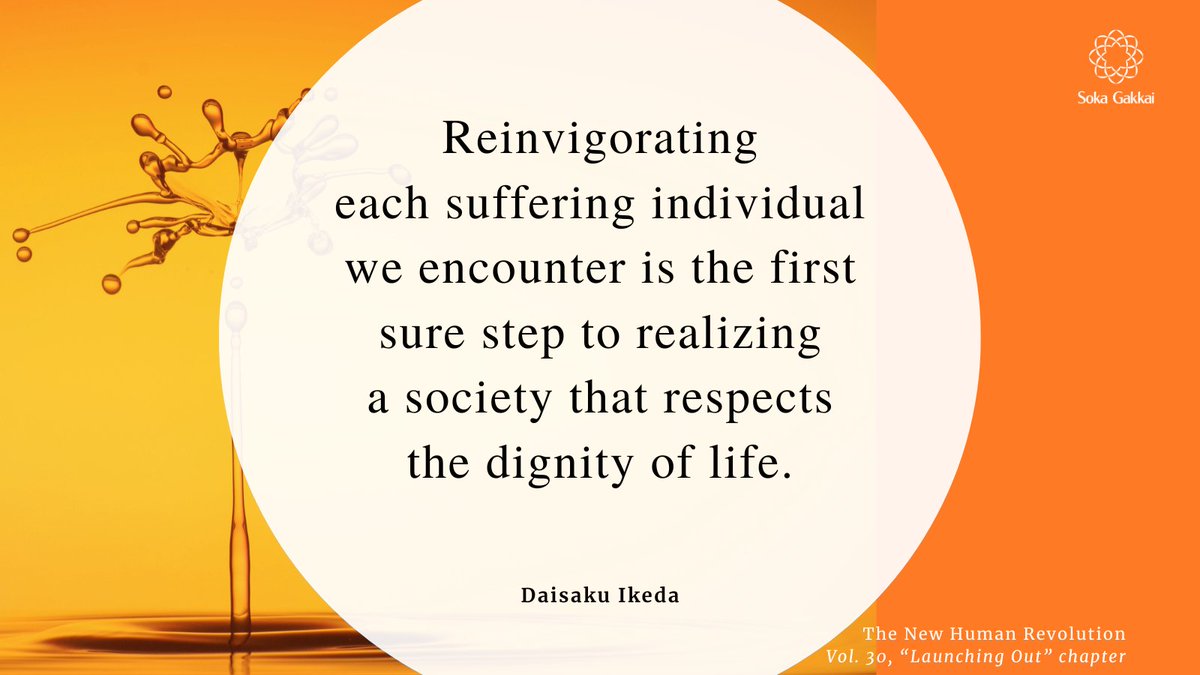 daisakuikeda_of's tweet photo. “Supporting, encouraging, and reinvigorating each suffering individual we encounter is the first sure step to realizing a society that respects the dignity of life; it is the starting point for building peace.” https://t.co/DLEJQ2ylGR