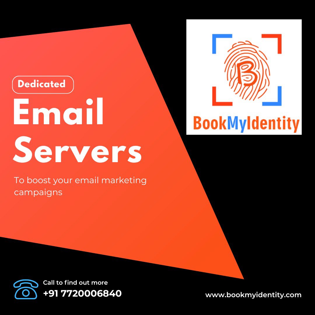 Get your email campaign to boost with BMIs dedicated Email servers. Find the most efficient and cost competitive email server package only at BMI.

Visit bookmyidentity.com to learn more about our services.

Book My Identity!

#webservices #domainservices #emailhostings