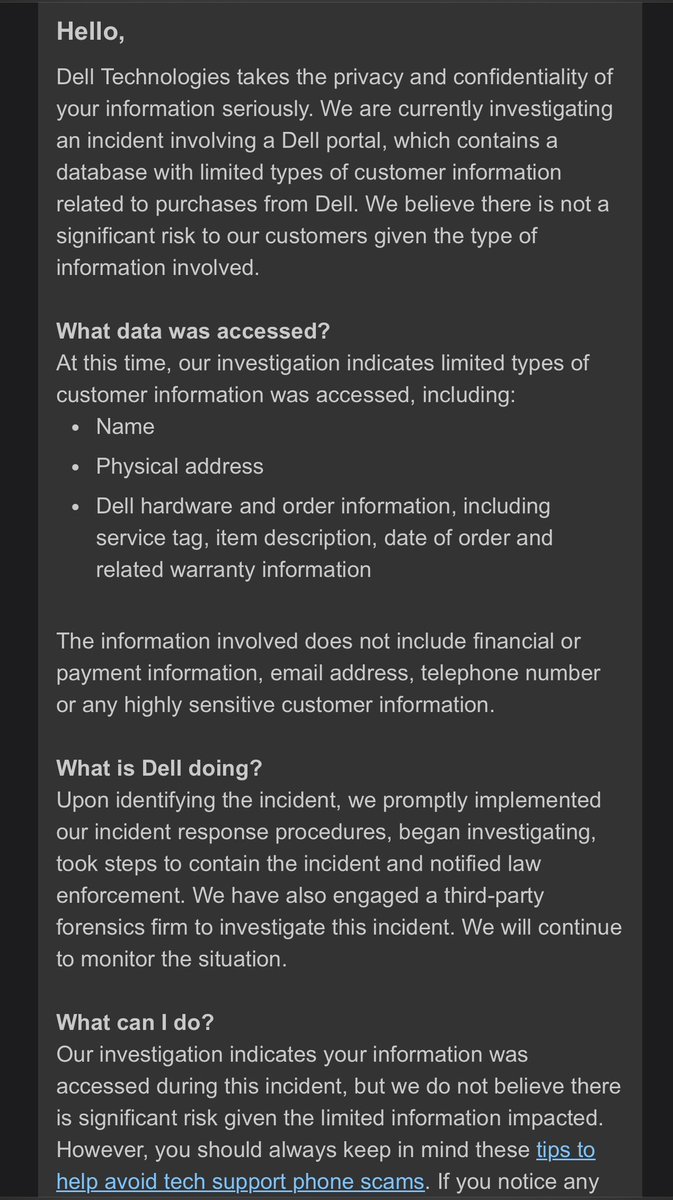 Oh Dell… #databreach