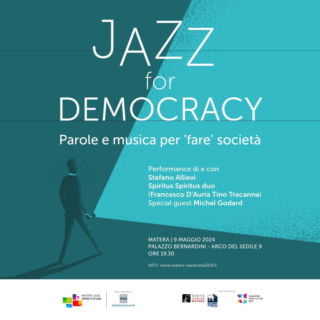 Oggi celebriamo la #FestadellEuropa, perché è stata sognata quale luogo di #democrazia e di #giustiziasociale.
Noi festeggiamo così.
#Jazzfordemocracy
#Matera2019
#EuropeWelfare 
matera-basilicata2019.it/it/news/2983-j…