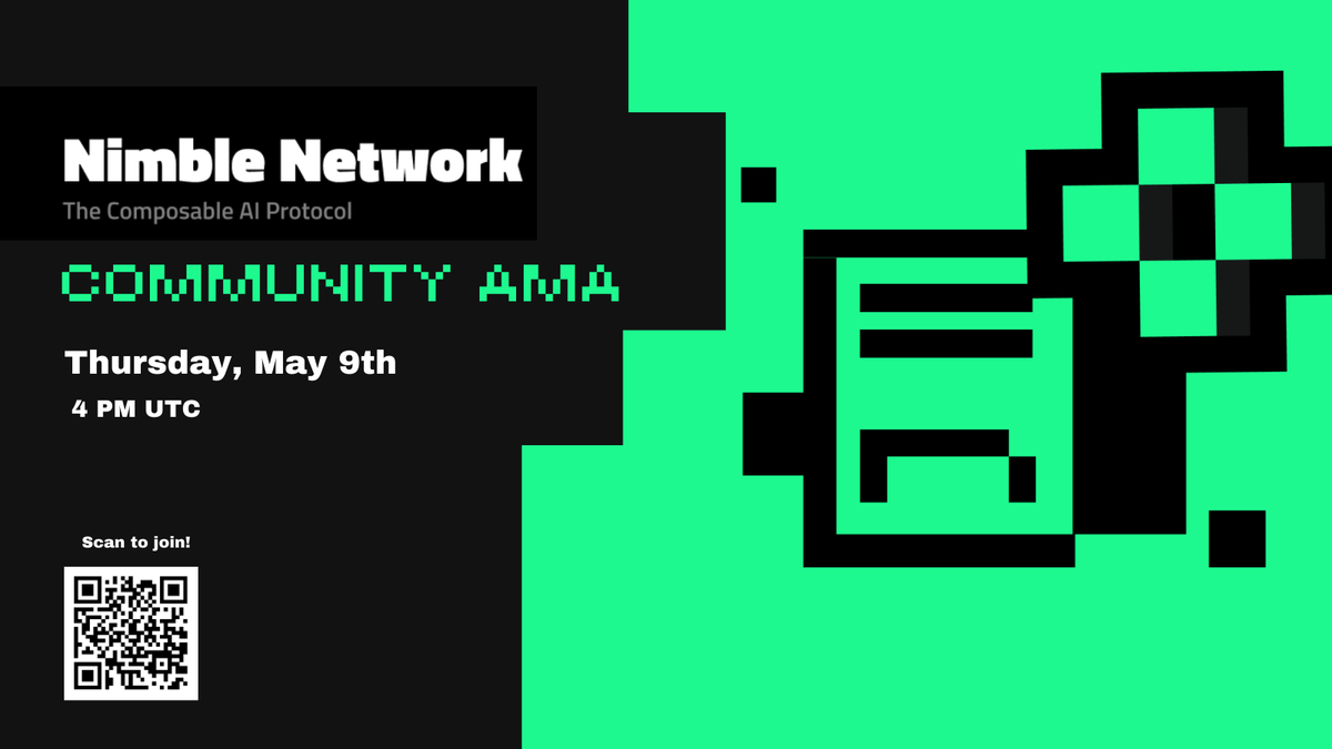 Join us for the @Nimble_Network Community AMA Session! 

🗓 May 9th
🕓 4 PM UTC 
🔗 Link: x.com/i/spaces/1ypjd…

Get ready to dive into insightful discussions and learn more about Nimble. 

See you there!