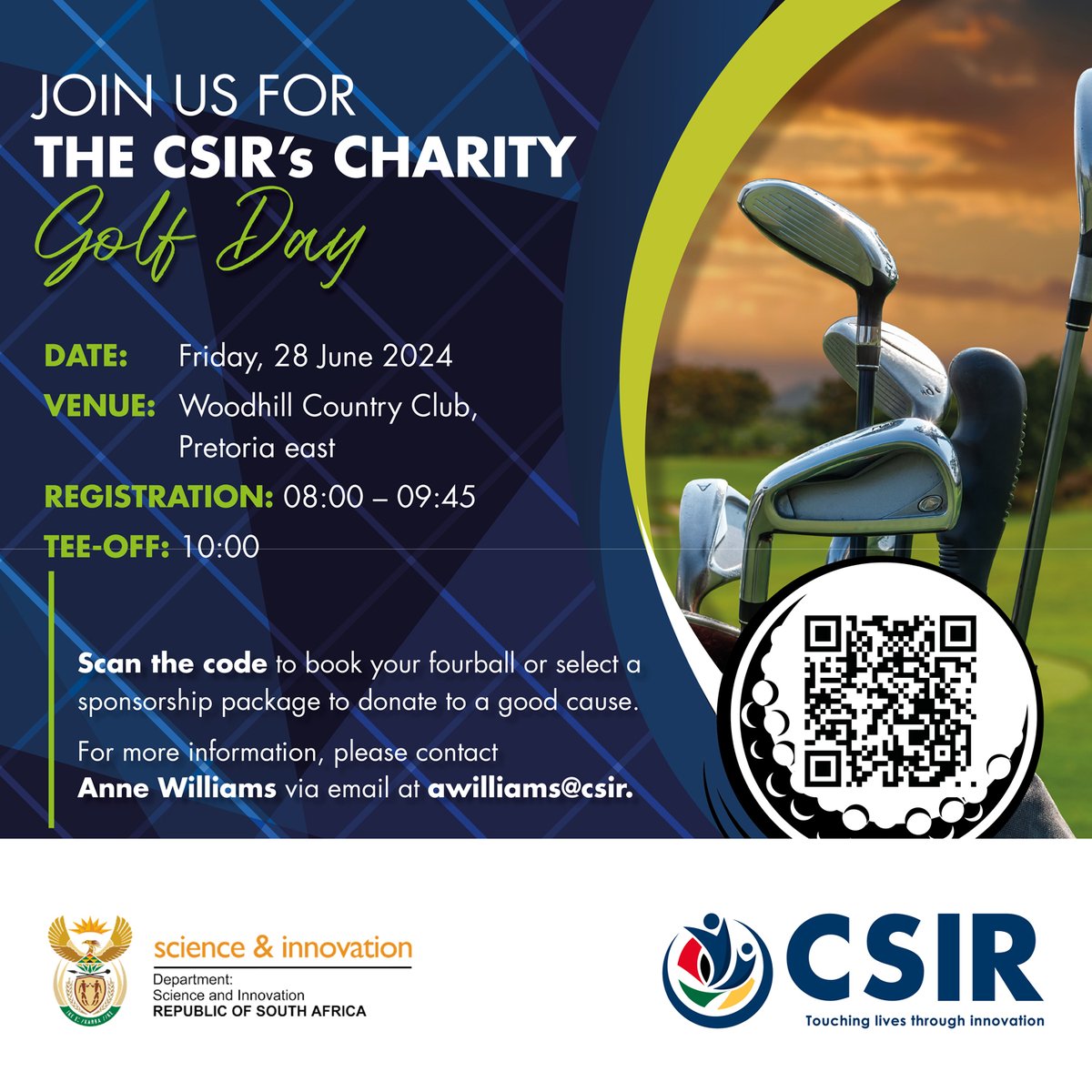 1/2 We are excited to announce that the #TeamCSIR Inaugural Charity Golf Day will be held on 28 June at Woodhill Country Club. Our aim is to enhance & reinforce the learning experience of maths & science in rural communities, by donating learning materials, ensuring a brighter..