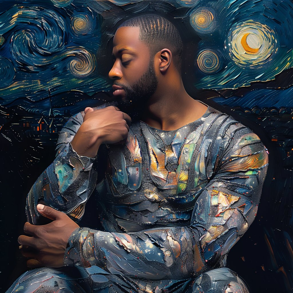 Lucid Dreams On A Starry Night Artist Plug: kingpr.org/kingdom What do dreams of art inspire? #digitalart #art #artist #artgallery #artgalleries #visualart #visual #ai #aiart #aicommunity #photography #photo #photographer #conceptart #conceptartist