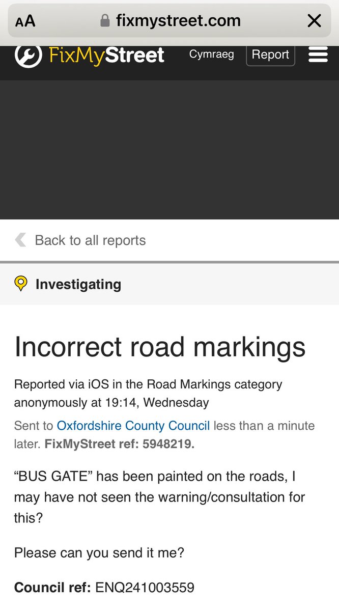 These Bus Gate markings were made yesterday yet there appears to be no confirmation of a bus route here & it will be easy to confuse with permit scheme later this year. We will be contacting the County Councillors to highlight. Someone has kindly logged an issue already 🙂