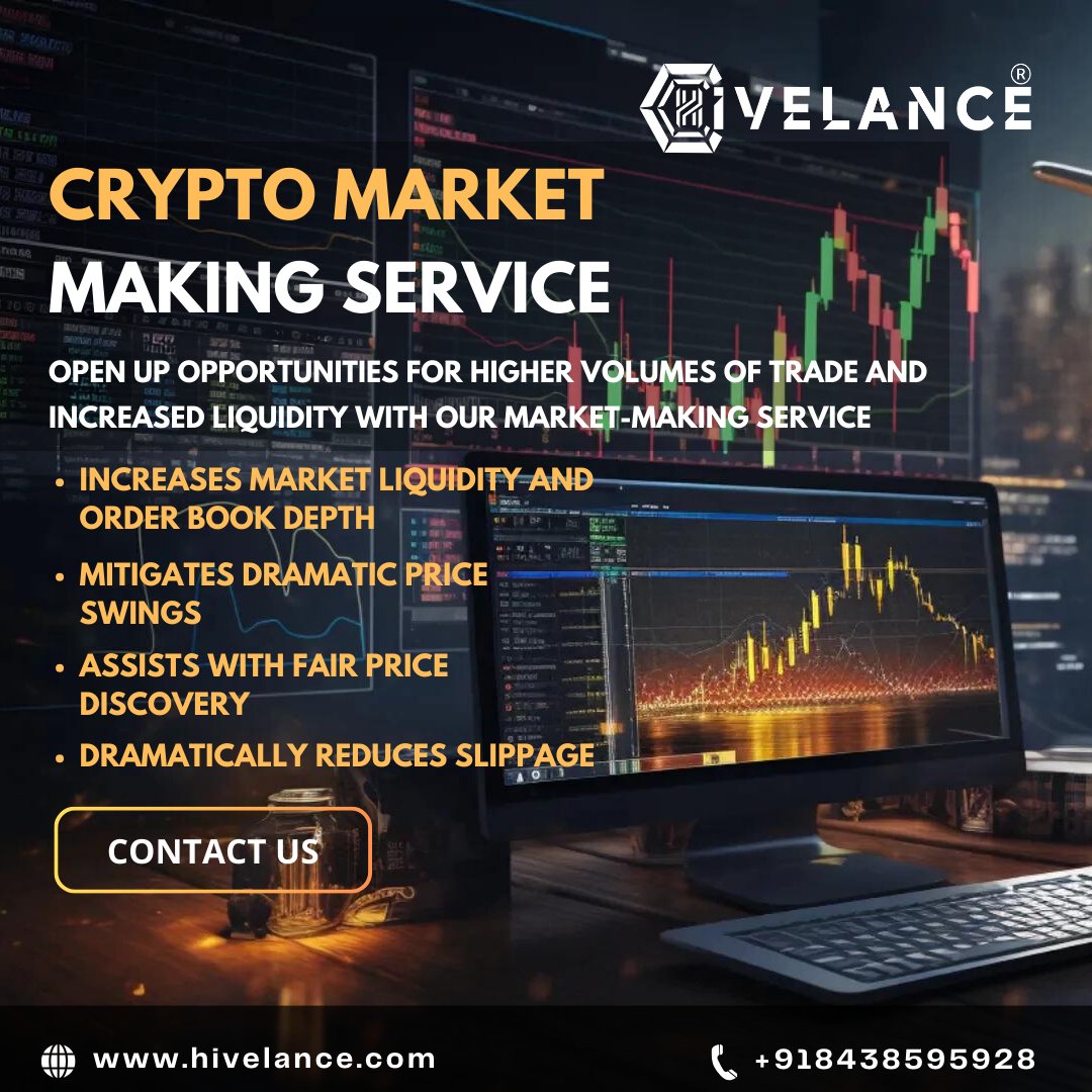Are you ready to get the #cryptomarket -making services for your business?
#Hivelance is a leading Crypto Market maker company,  provides institutional-grade builds to support #cryptocurrency  exchanges in competitive market.

Visit- hivelance.com/crypto-market-…

#BitcoinHalving2024