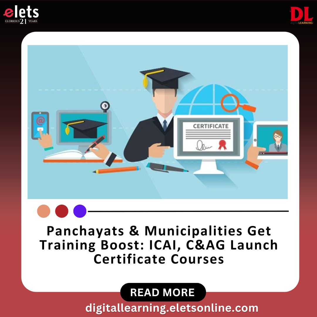 .@theicai has partnered with the Office of the Comptroller and Auditor General (O/o C&AG) to launch new Certificate Courses for #Panchayats and #MunicipalBodiesAccountants. Read more: tinyurl.com/59ffav5y #CertificateCourses