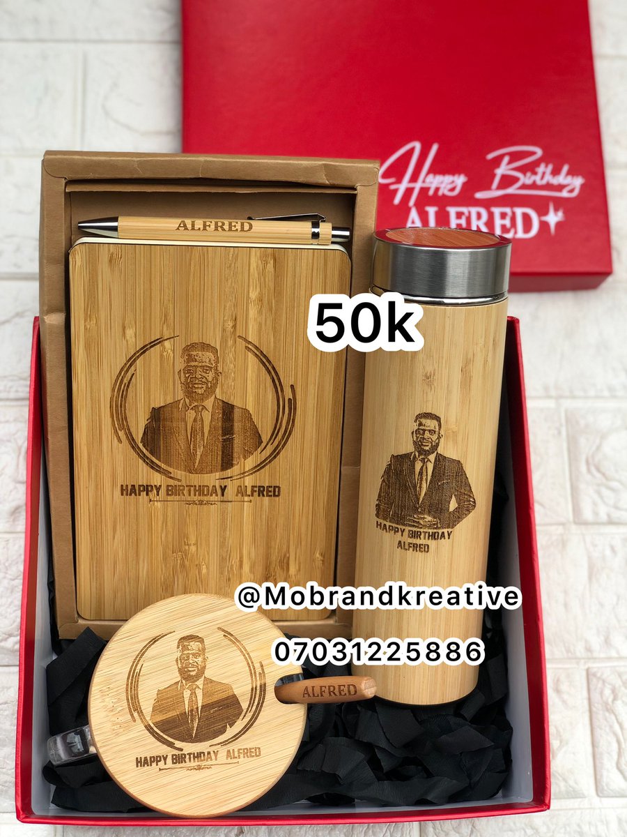 A timeless gift for the writer in your life, our wooden note pad, flask,pen and a wooden lid spoon glass cup set an engraved design that adds a touch of elegance and personalization. Price:50k Call/WhatsApp:07031225886 @Jomilojju @pagesbydammy